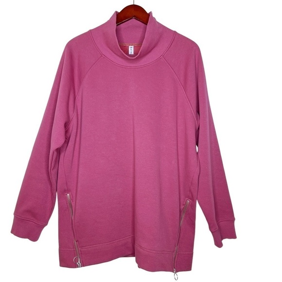 ATHLETA Side Zipper Cozy Karma Funnel Neck Pullover Sweatshirt Top Size XL Tall - Picture 2 of 16